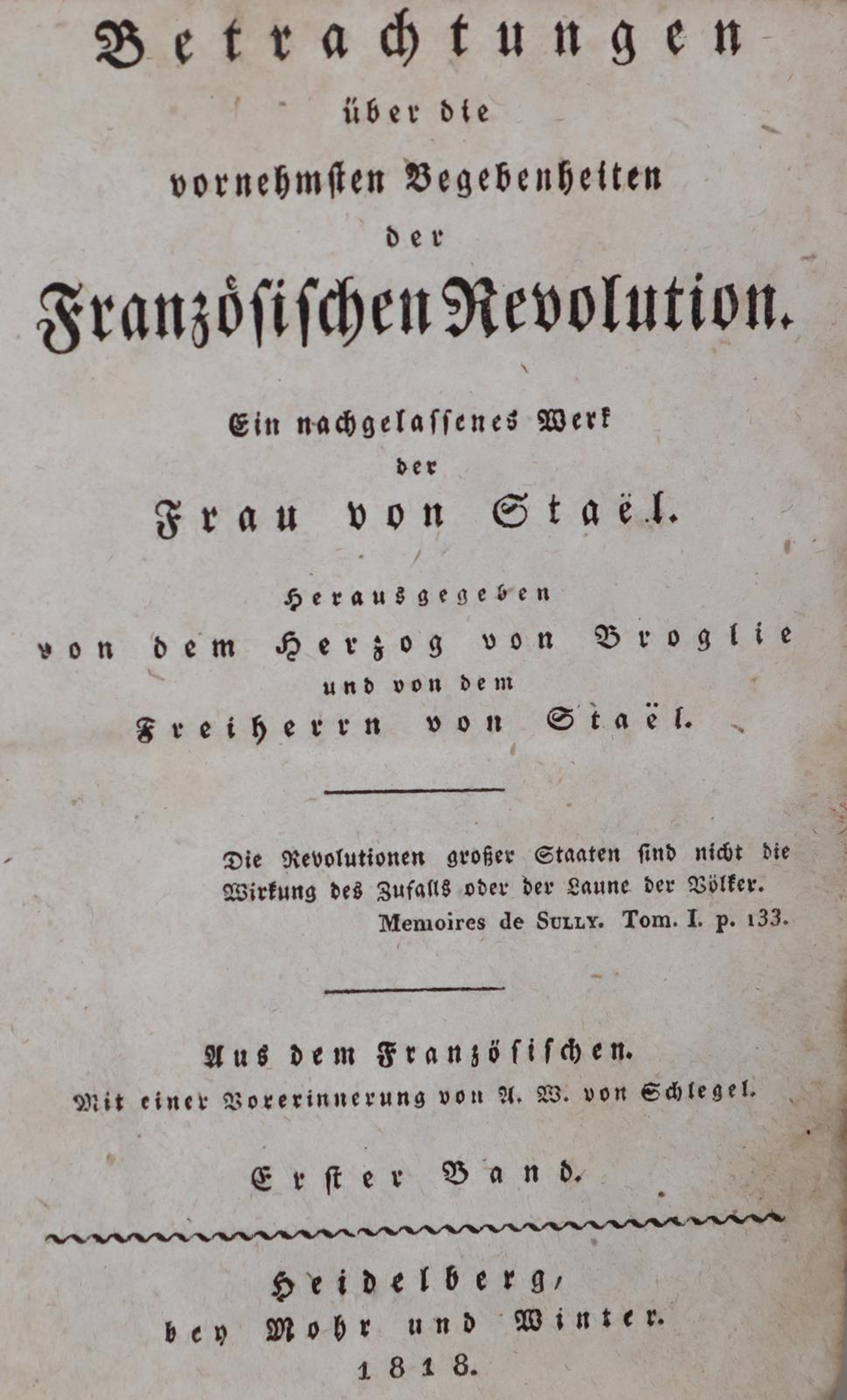 Stael(-Holstein,A.L.G.de). | Bild Nr.1