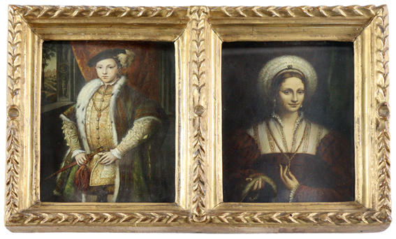 Eduard VI im Jahr 1546 u. Portrait einer Dame. | Bild Nr.1