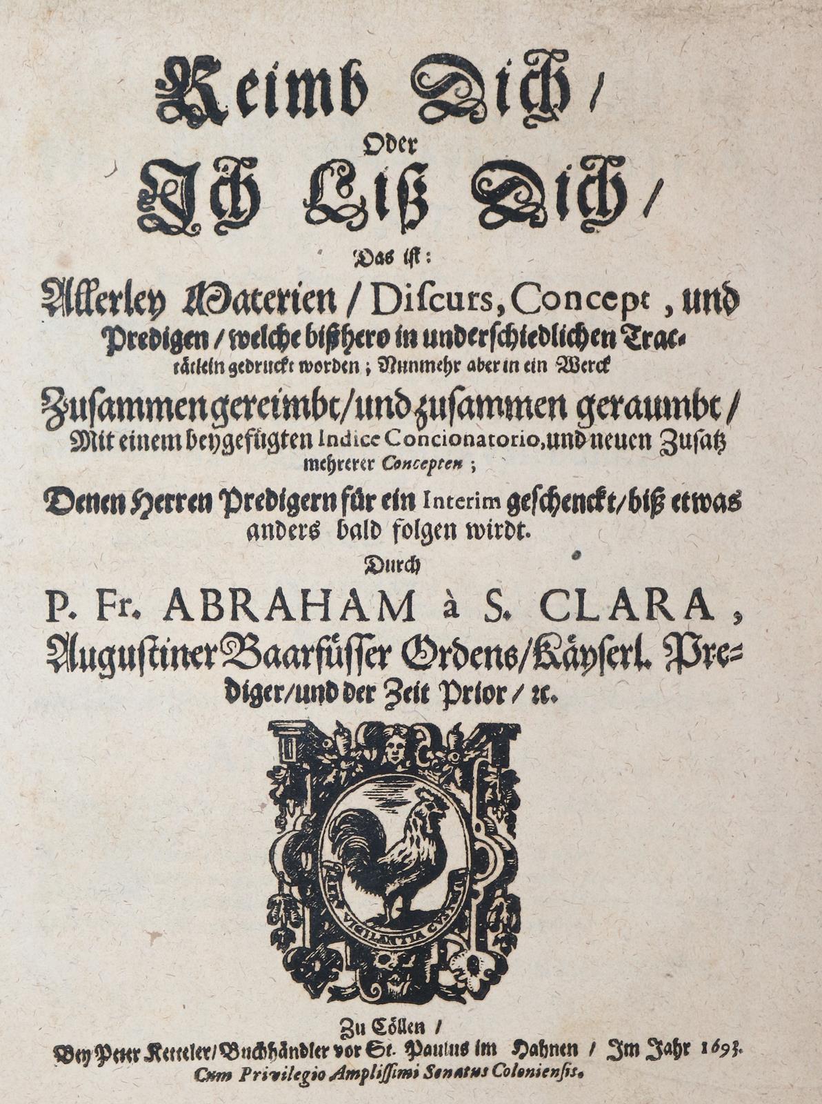 Abraham a S. Clara (d.i. U.Megerle). | Bild Nr.1