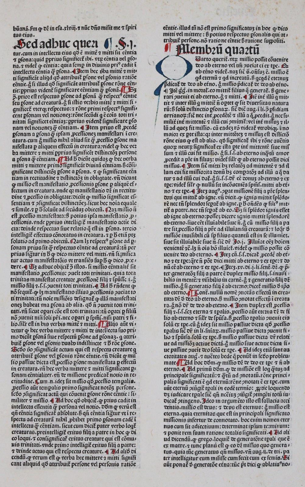 Inkunabelblätter. | Bild Nr.1