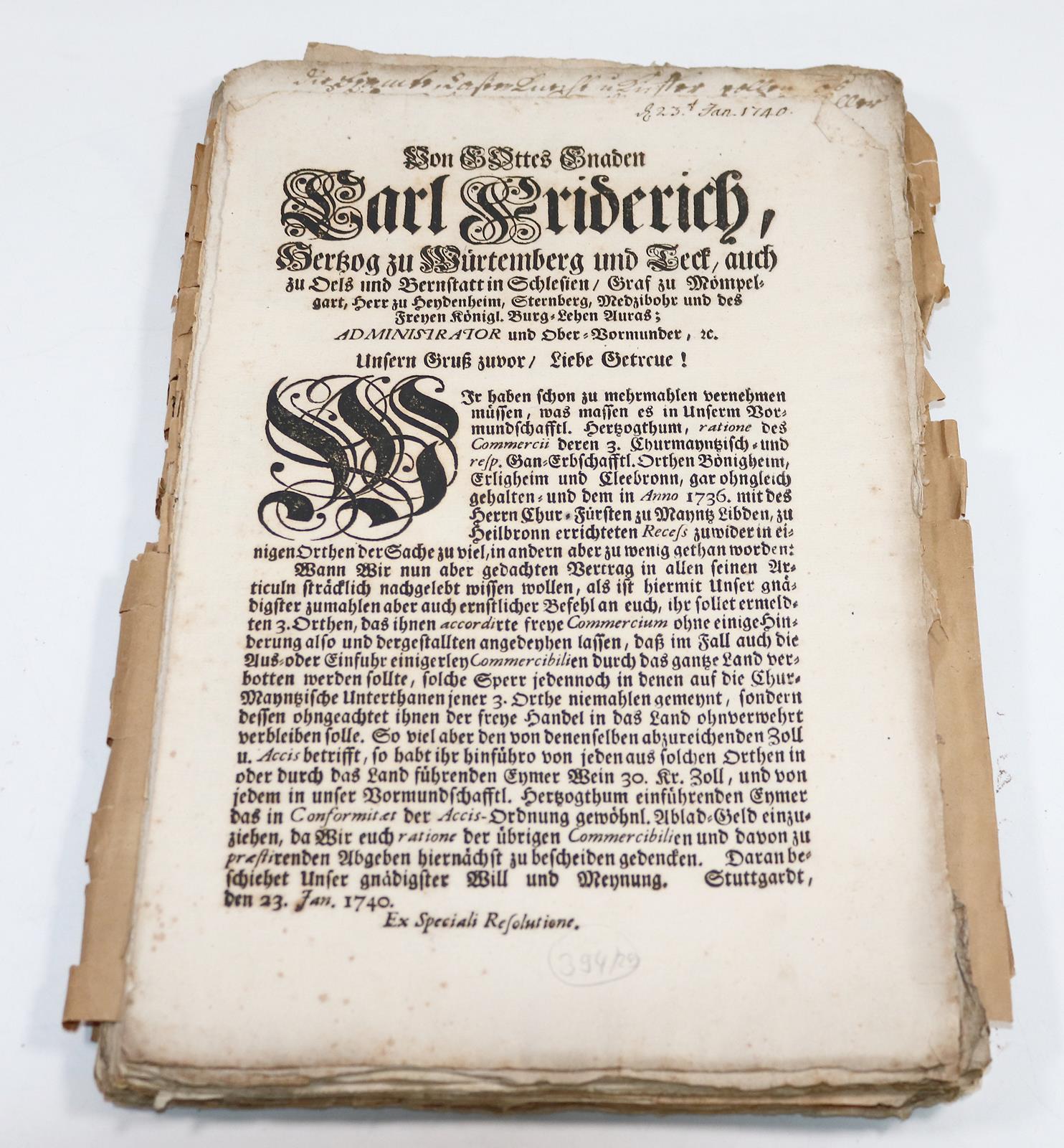 Verordnungen für Württemberg | Bild Nr.1