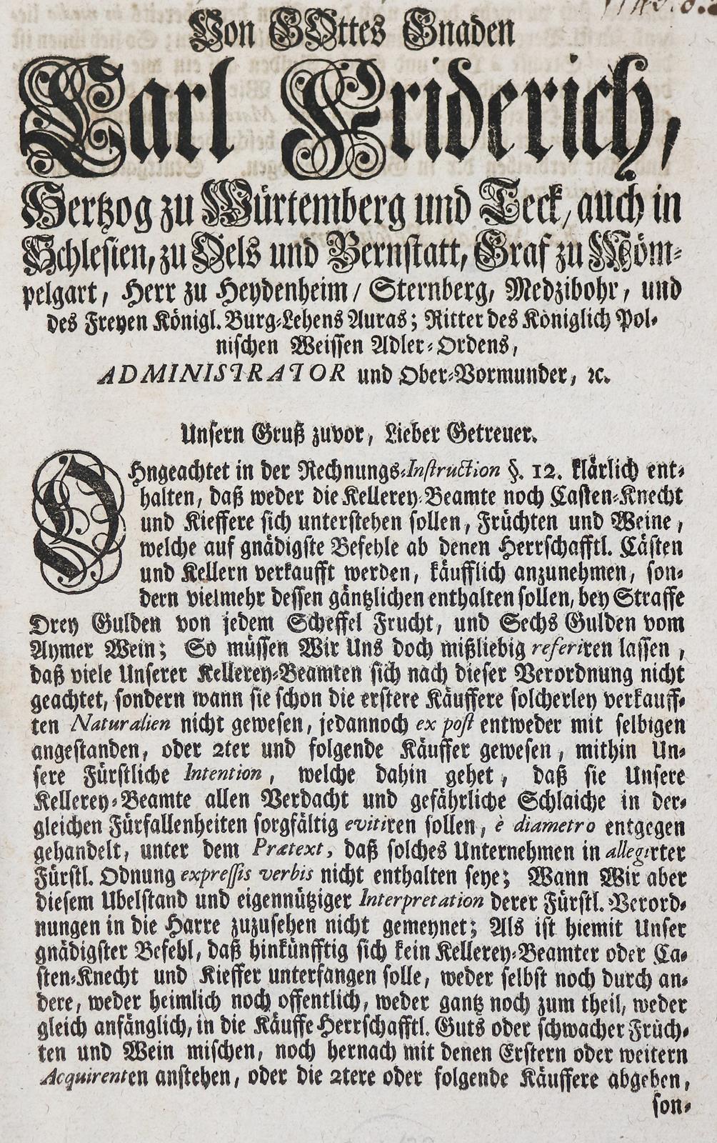 Verordnungen für Württemberg | Bild Nr.2