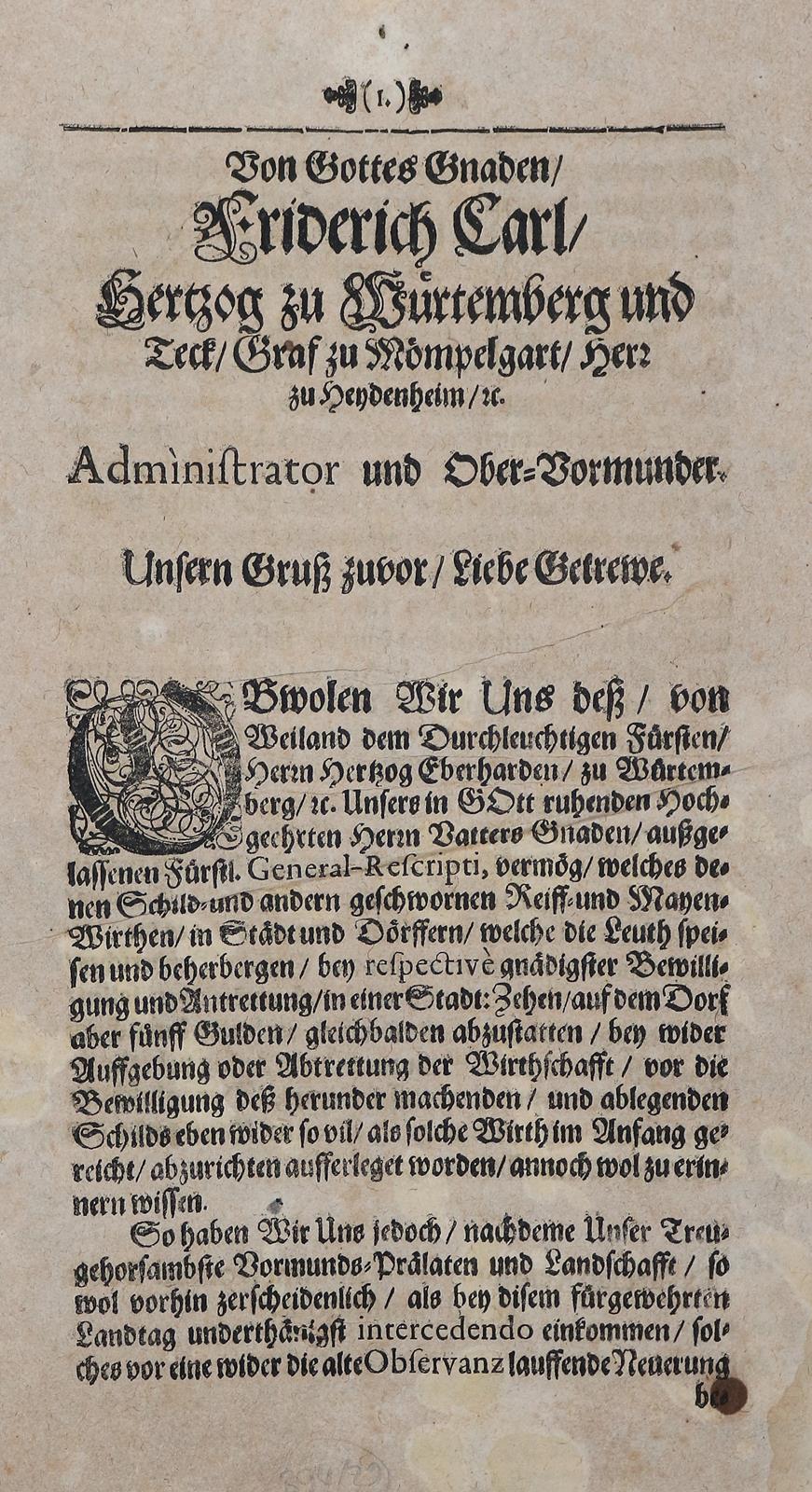 Verordnungen für Württemberg | Bild Nr.3