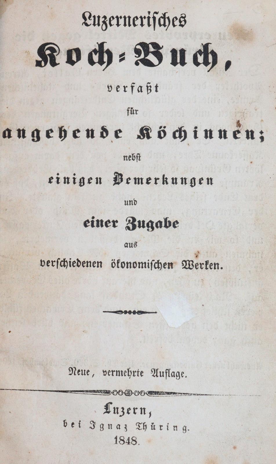 Luzernerisches Koch-Buch, | Bild Nr.1