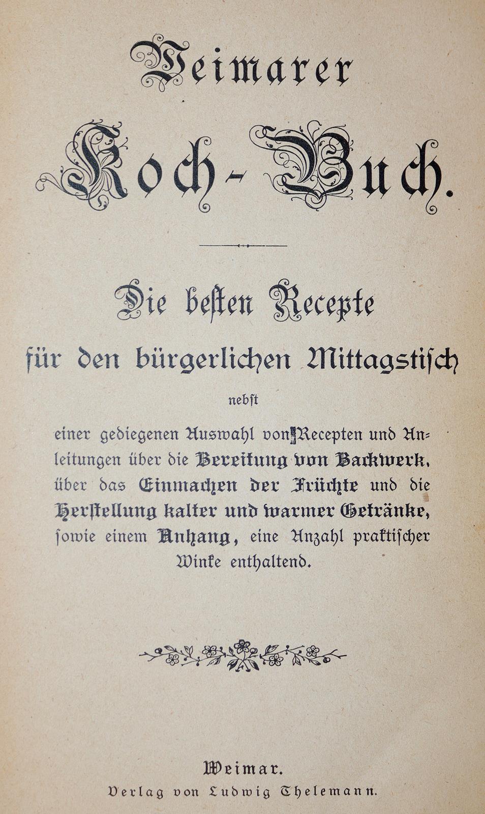 Weimarer Koch-Buch. | Bild Nr.1
