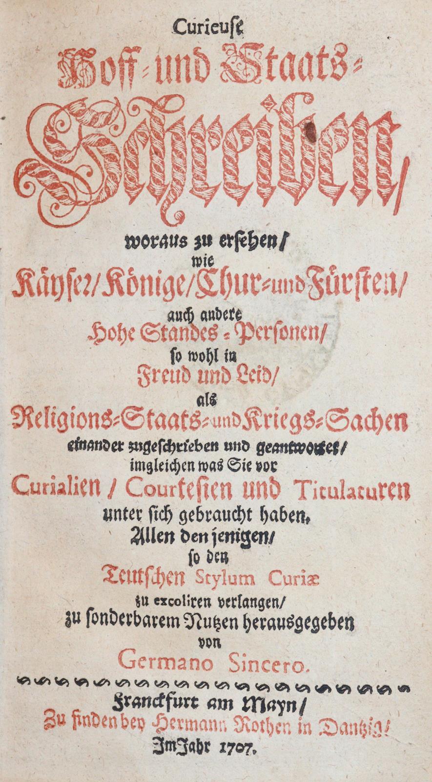Sincerus,G. (d.i. J.C.Lünig). | Bild Nr.1