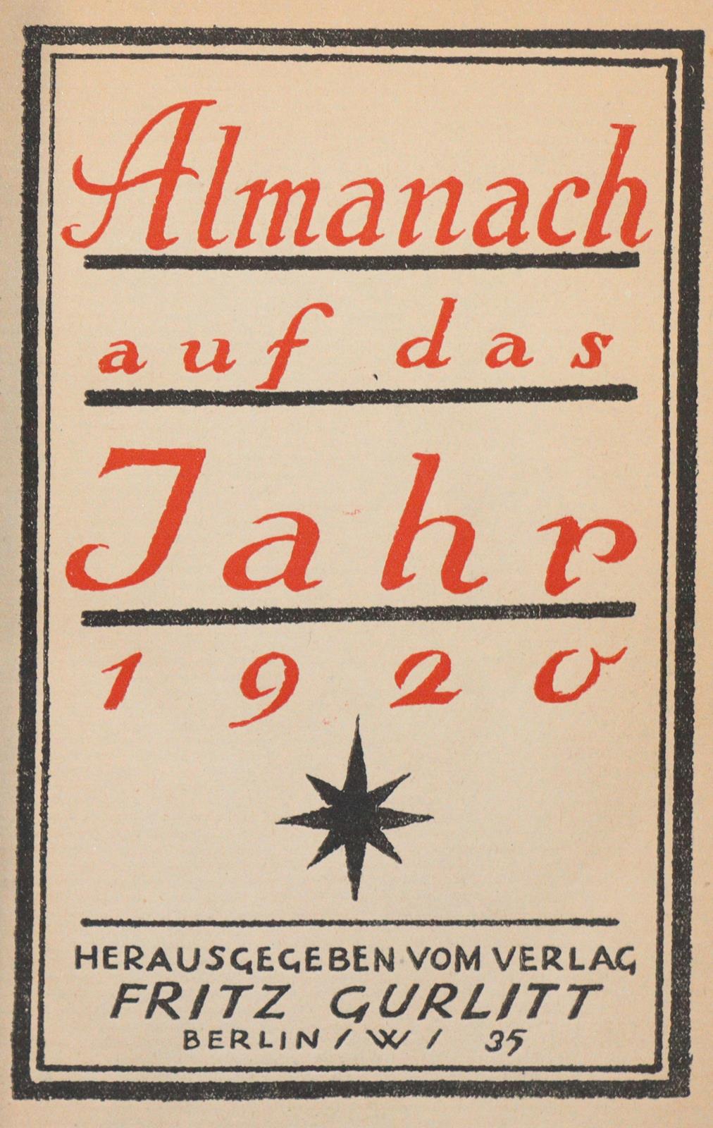 Almanach auf das Jahr 1920. | Bild Nr.1