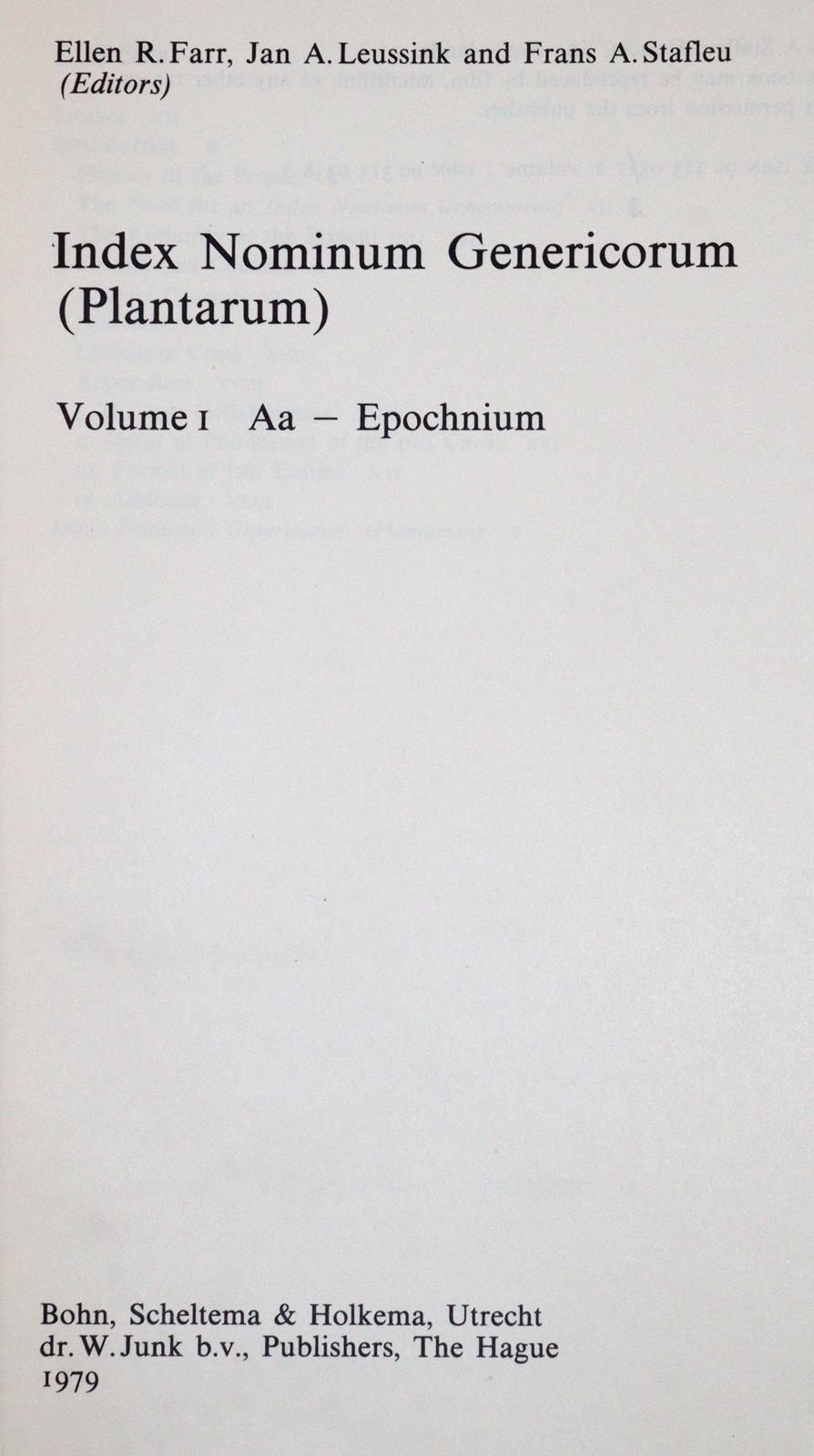 Farr,E.R., J.A.Leussink u. F.A.Stafleu. | Bild Nr.1