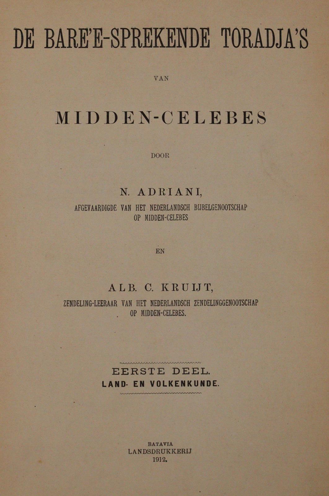 Adriani,N. u. A.C.Kruijt. | Bild Nr.1