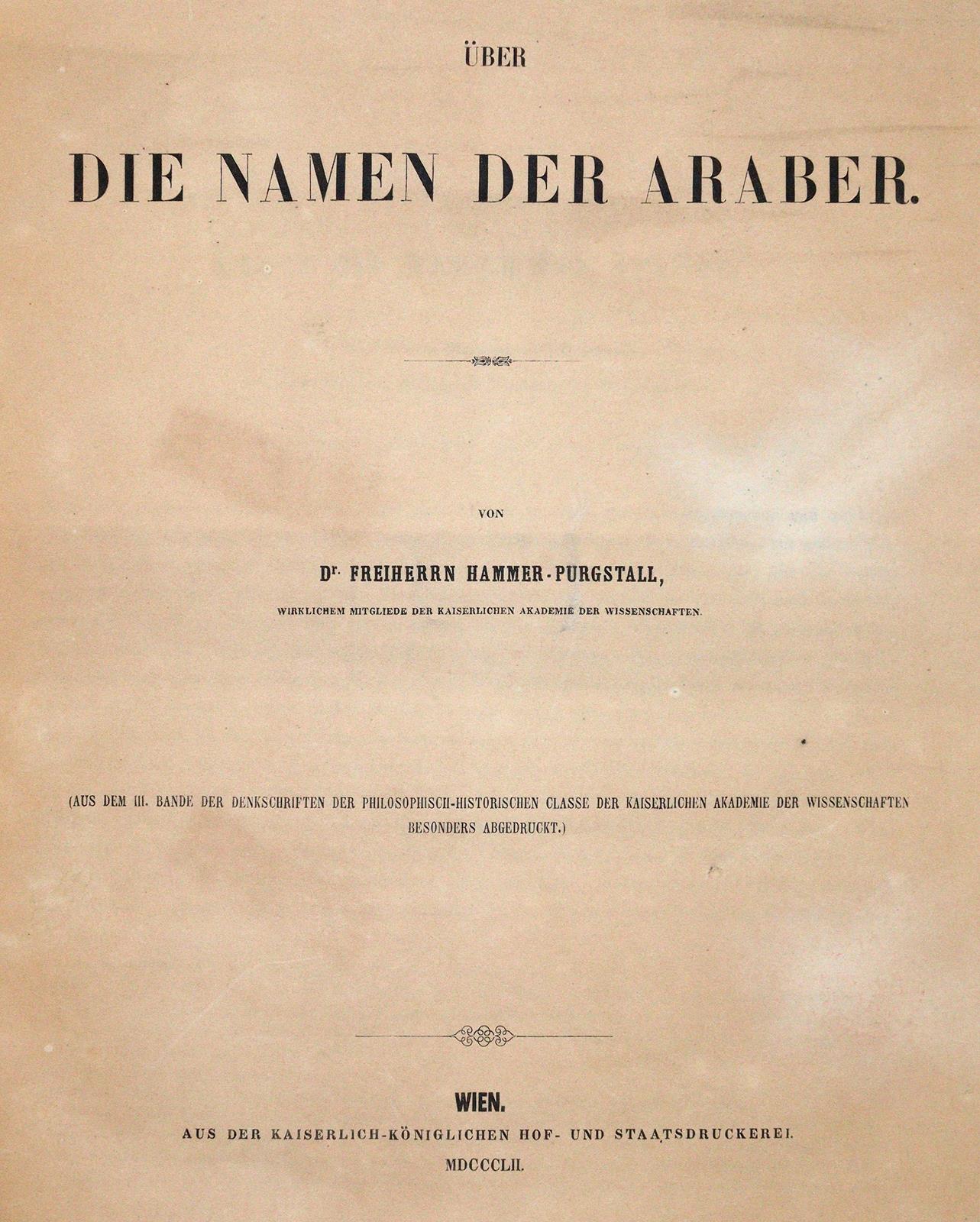 Hammer-Purgstall,J.v. | Bild Nr.1