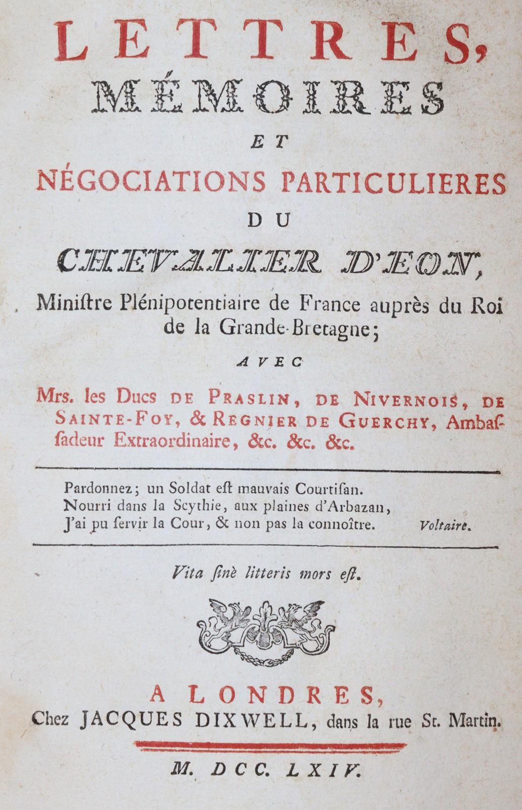 Eon de Beaumont,(C.G.de). | Bild Nr.1