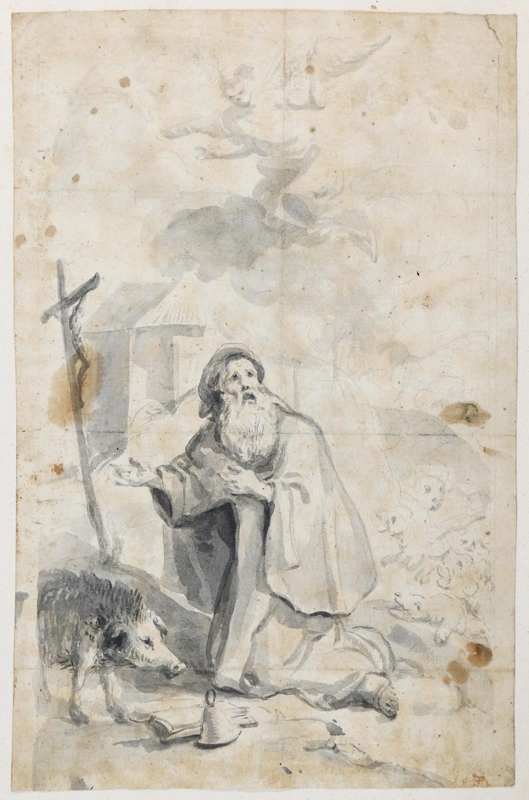 Der Hl. Antonius mit Schwein und Glocke. | Bild Nr.1