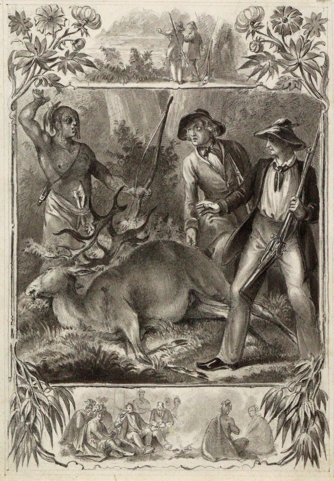 Hirschjagd mit Indianer. | Bild Nr.1