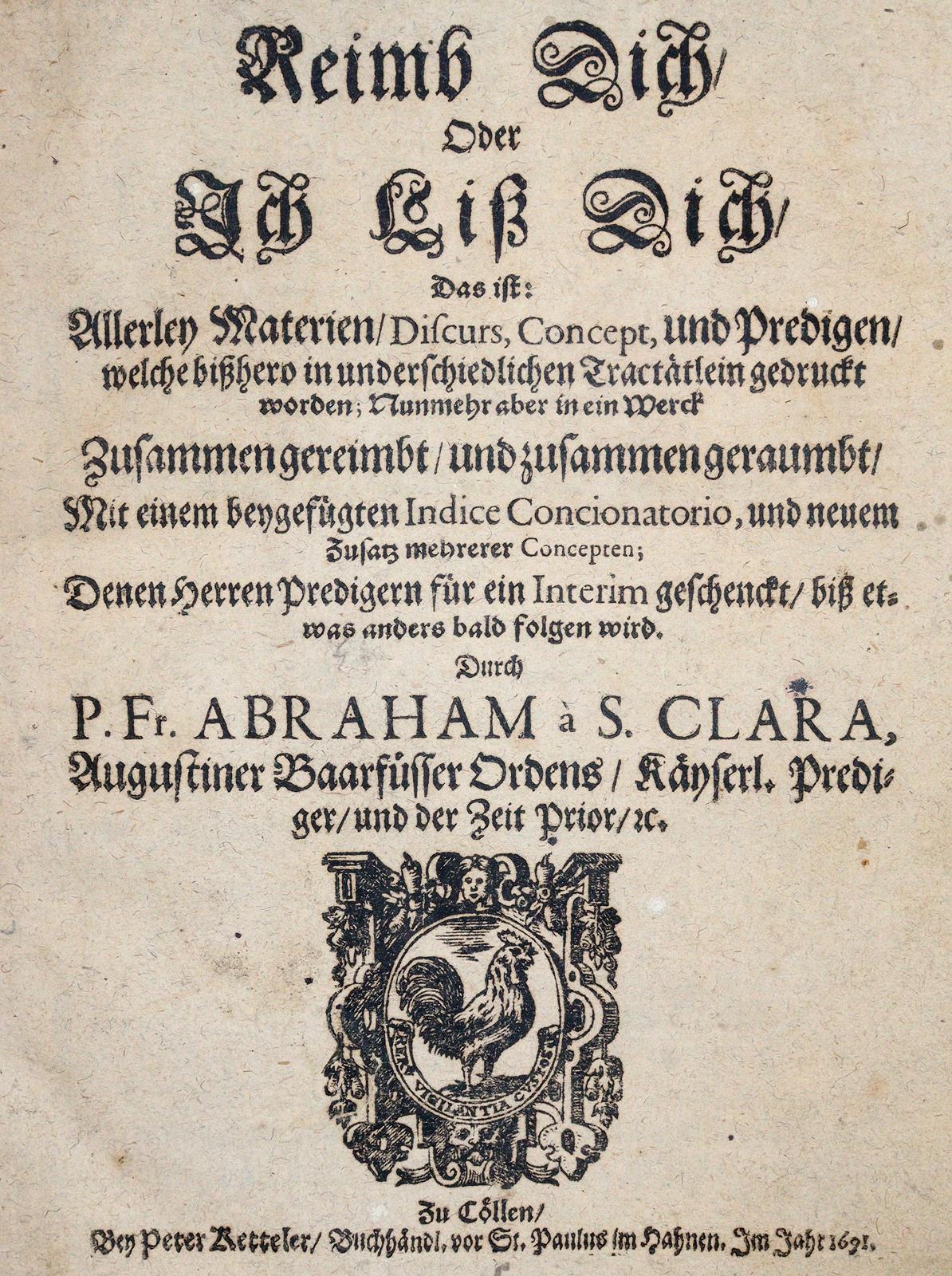 Abraham a Sancta Clara (d.i. U.Megerle). | Bild Nr.1