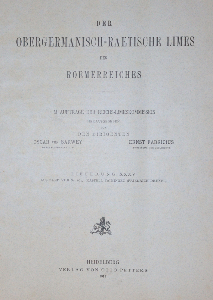 Obergermanisch-raetische Limes, Der, | Bild Nr.1