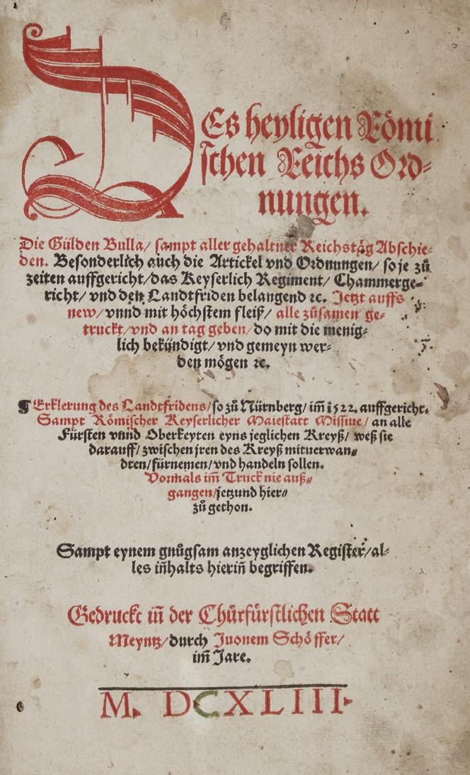 Des heyligen Roemischen Reichs Ordnungen. | Bild Nr.1