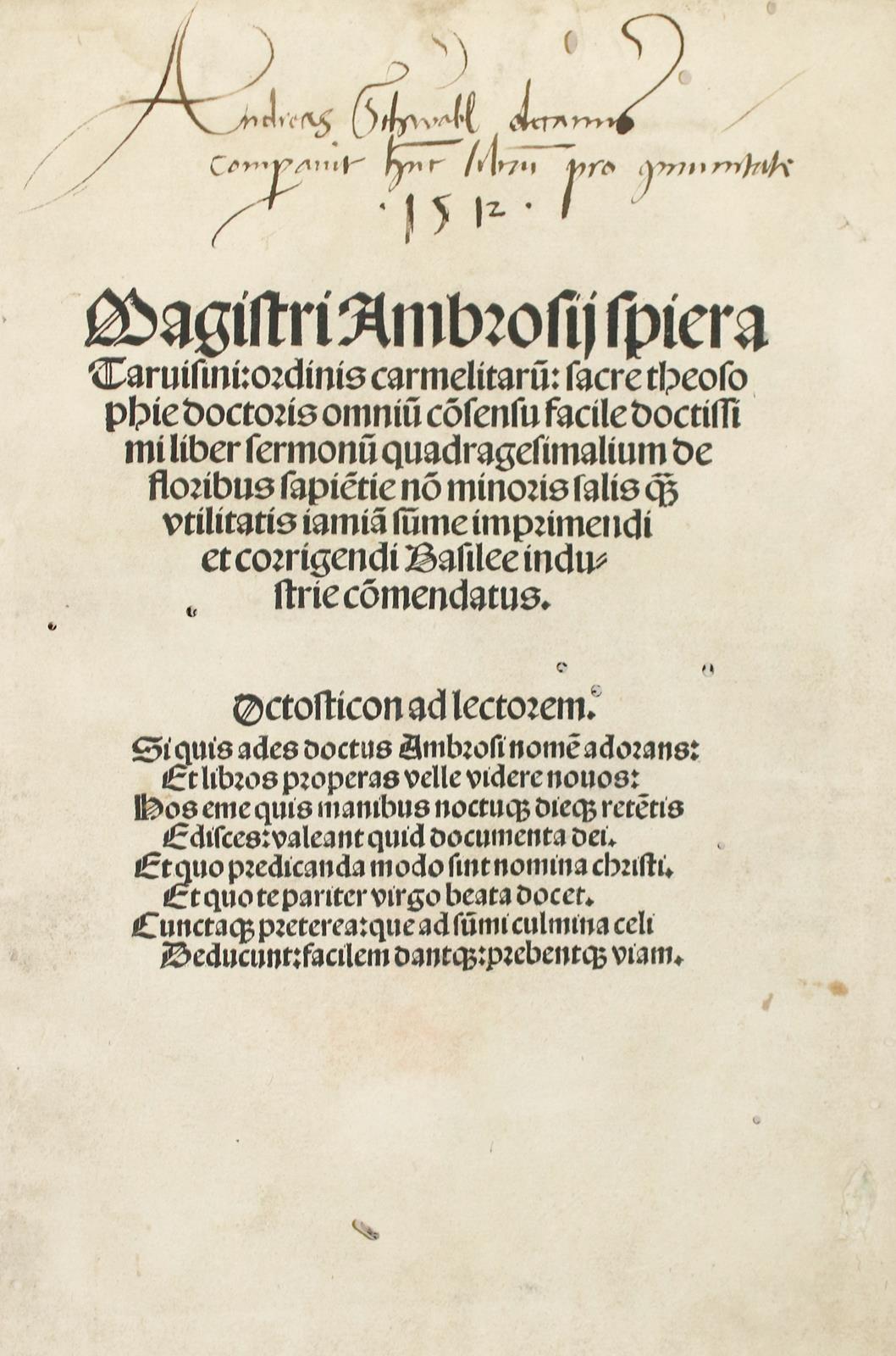 Spiera, Ambrosius. | Bild Nr.1