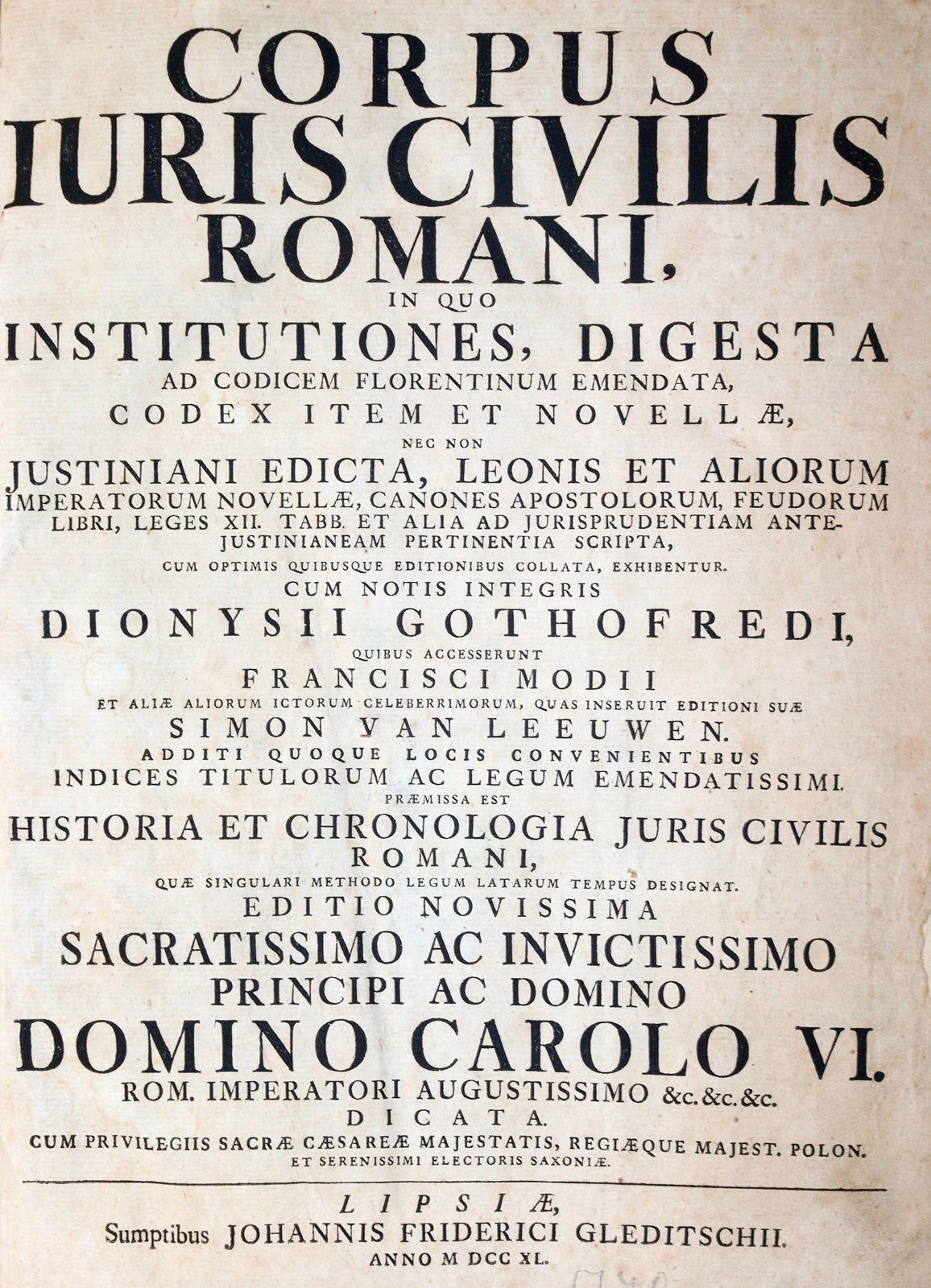 Corpus Iuris Civilis Romani, | Bild Nr.1