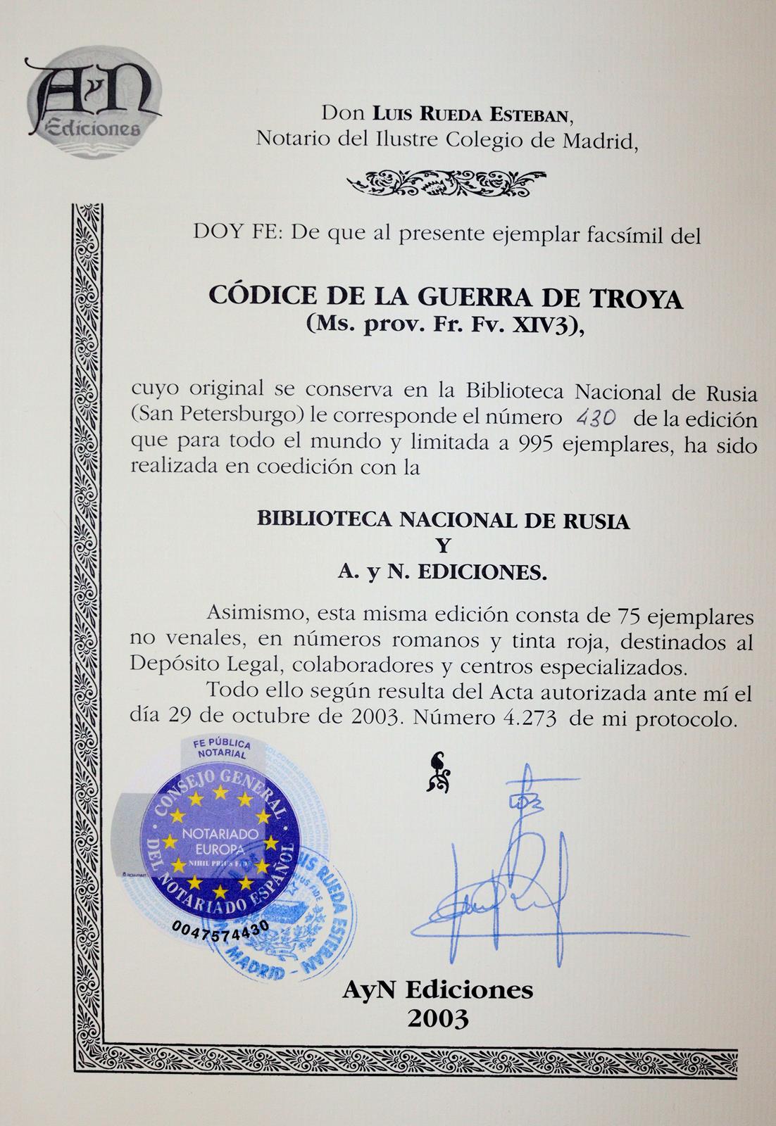 Codice de la Guerra de Troya. | Bild Nr.13