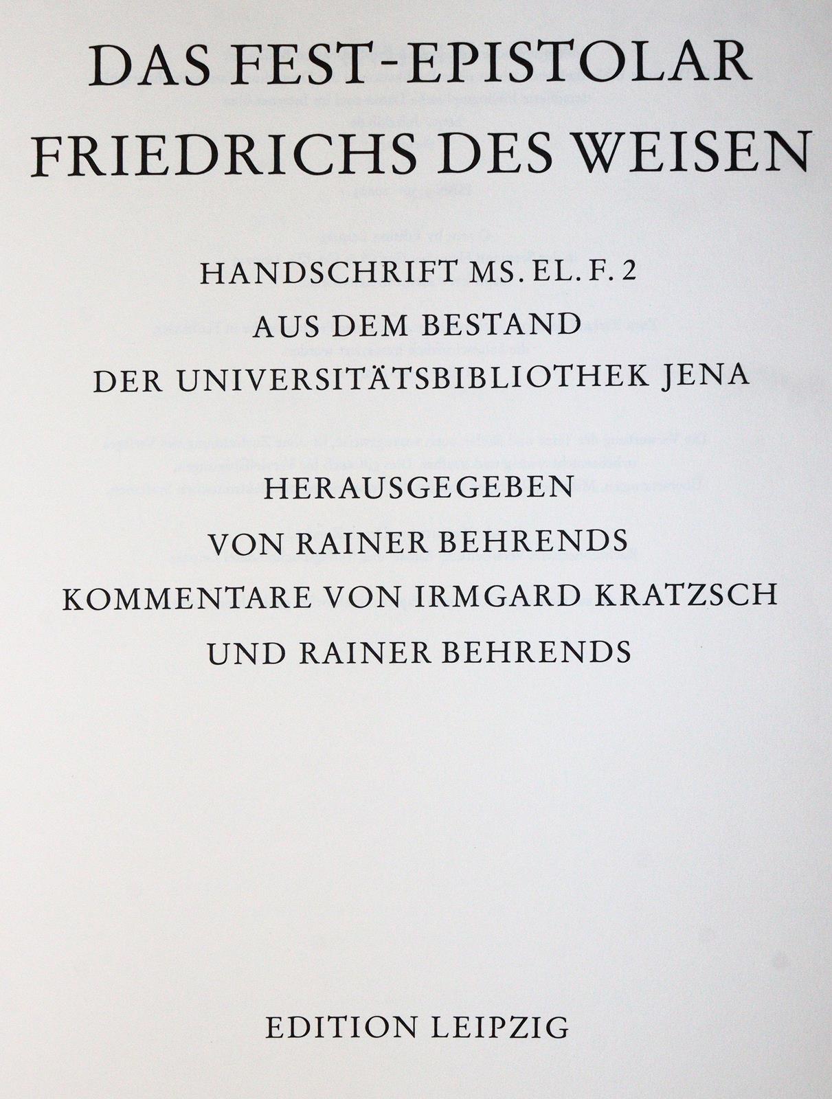 Fest-Epistolar, Das, | Bild Nr.1