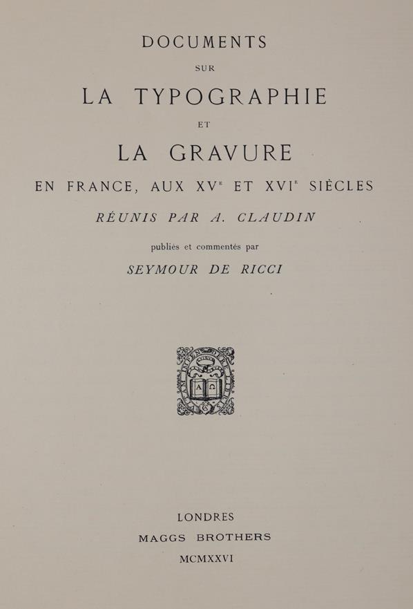 Claudin,A. u. S.de Ricci. | Bild Nr.1
