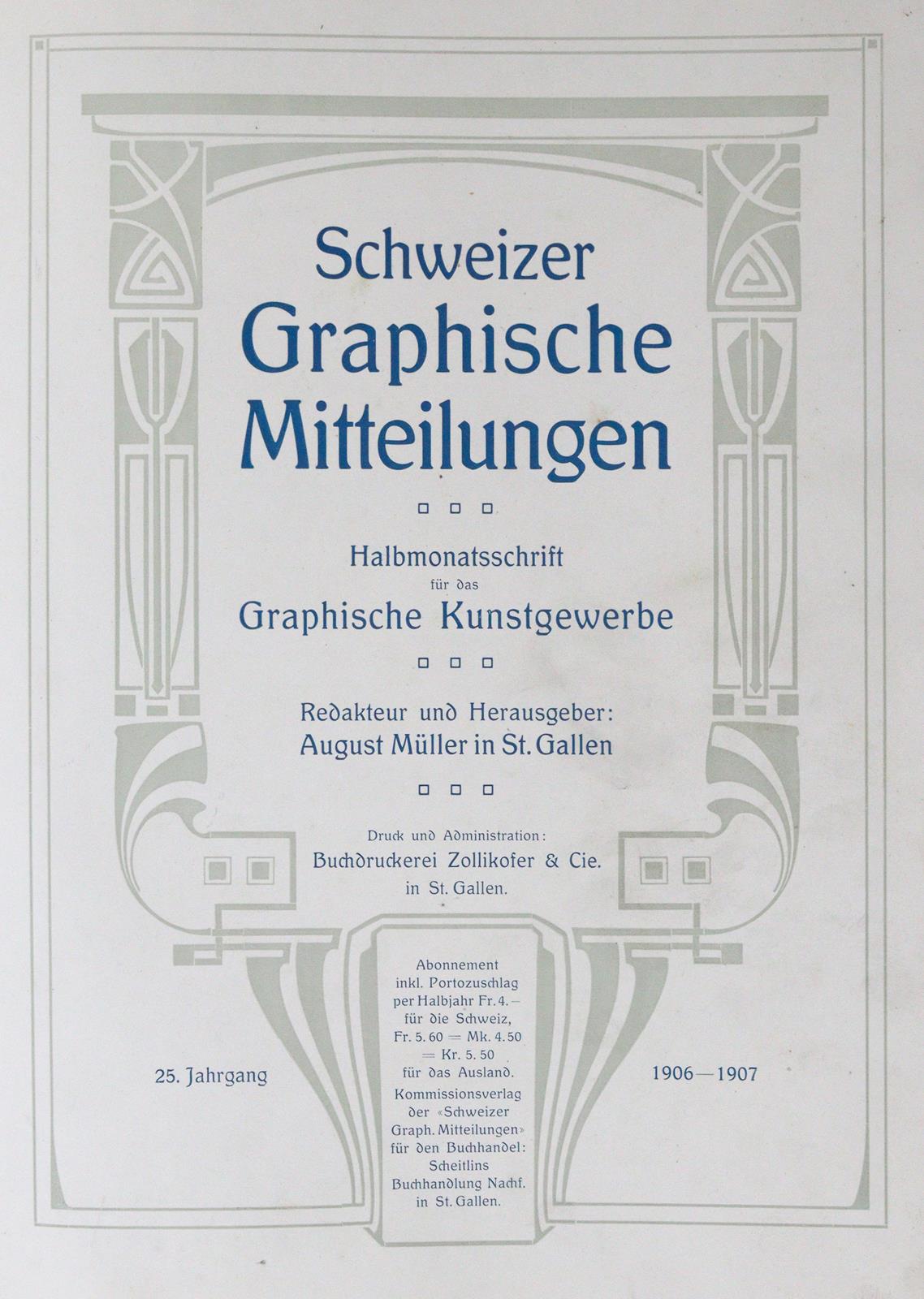 Schweizer Graphische Mitteilungen. | Bild Nr.1