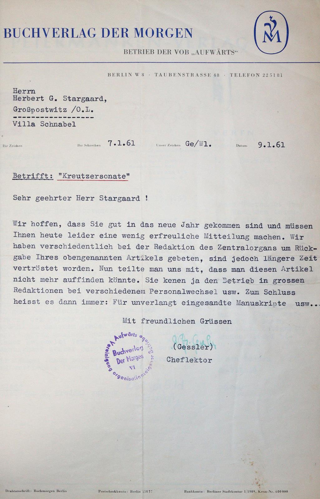 Stargaard, Herbert (d.i. H.R.Schnabel). | Bild Nr.2
