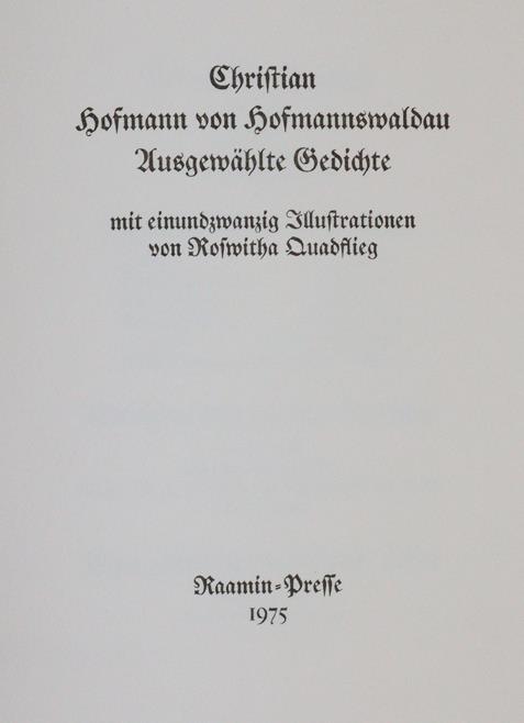 Hofmann von Hofmannswaldau,C. | Bild Nr.1