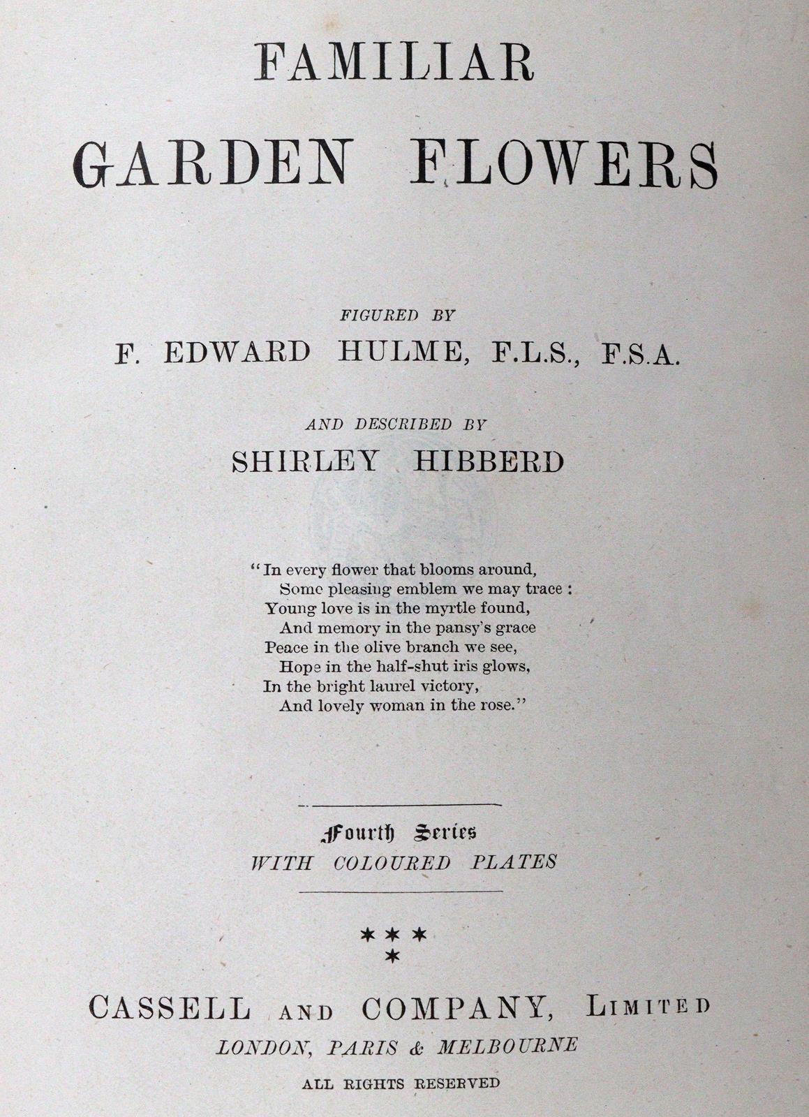 Hulme,F.E. u. S.Hibberd. | Bild Nr.1