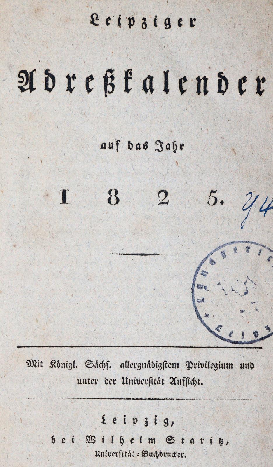 Leipziger Adreßkalender | Bild Nr.1