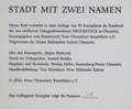 Stadt mit zwei Namen.