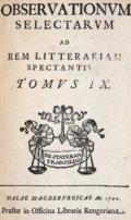 Observationum Selectarum