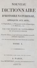 Nouveau dictionnaire d"histoire naturelle,