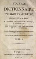 Nouveau dictionnaire d"histoire naturelle,