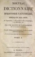 Nouveau dictionnaire d"histoire naturelle,