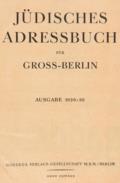 Jüdisches Adressbuch für Gross-Berlin.