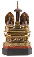 Altar mit zwei Buddhas.