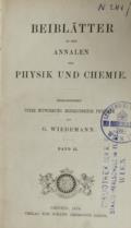 Annalen der Physik und Chemie.