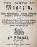 Neues Hannoverisches Magazin.