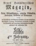 Neues Hannoverisches Magazin.