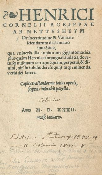 Große Abbildung Nr.1: 120-1 Agrippa von Nettesheim,H.C.: (Alte Drucke, Handschriften und Theologie)