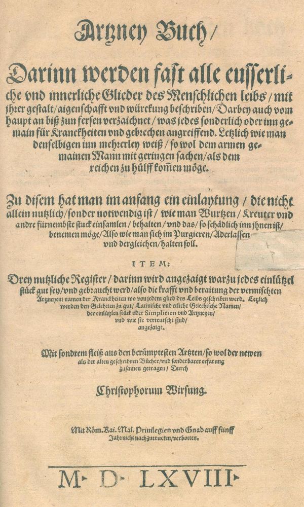 Große Abbildung Nr.1: 120-1008 Wirsung,C: (Medizin)