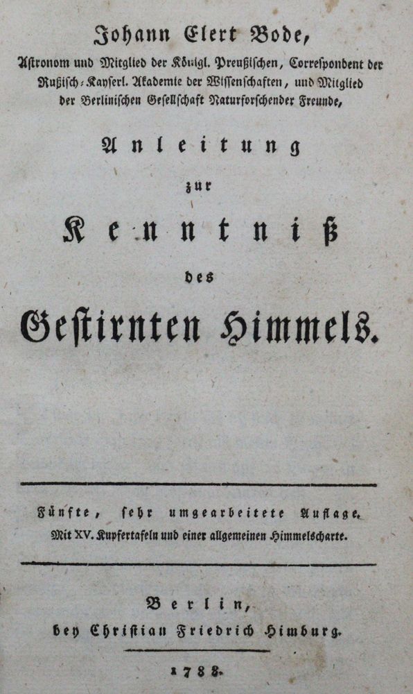 Große Abbildung Nr.1: 120-1098 Bode,J.E.: (Verschiedene Gebiete - Varia, Astronomie)