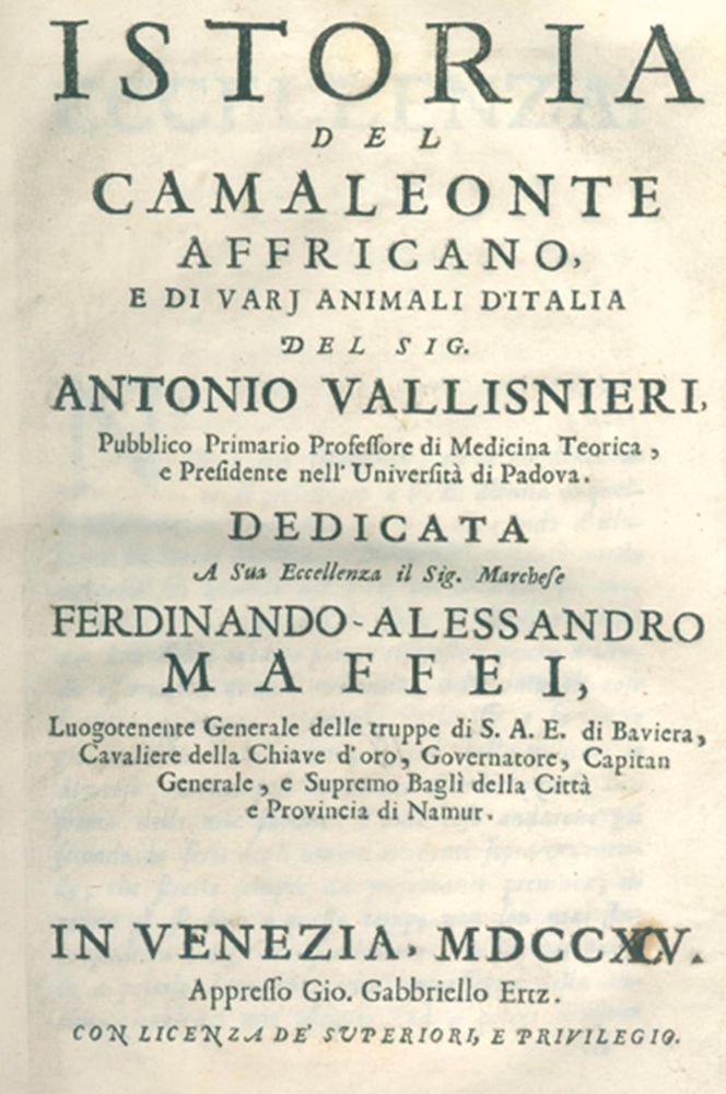 Große Abbildung Nr.1: 120-1111 Vallisneri,A.: (Verschiedene Gebiete - Varia, Geologie - Mineralogie u. Paläontologie)