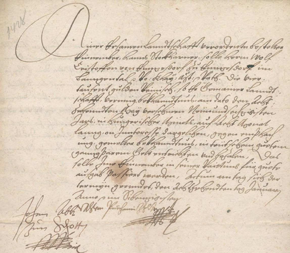 Große Abbildung Nr.1: 120-112 Enzersdorf im Thale.: (Handschriften)