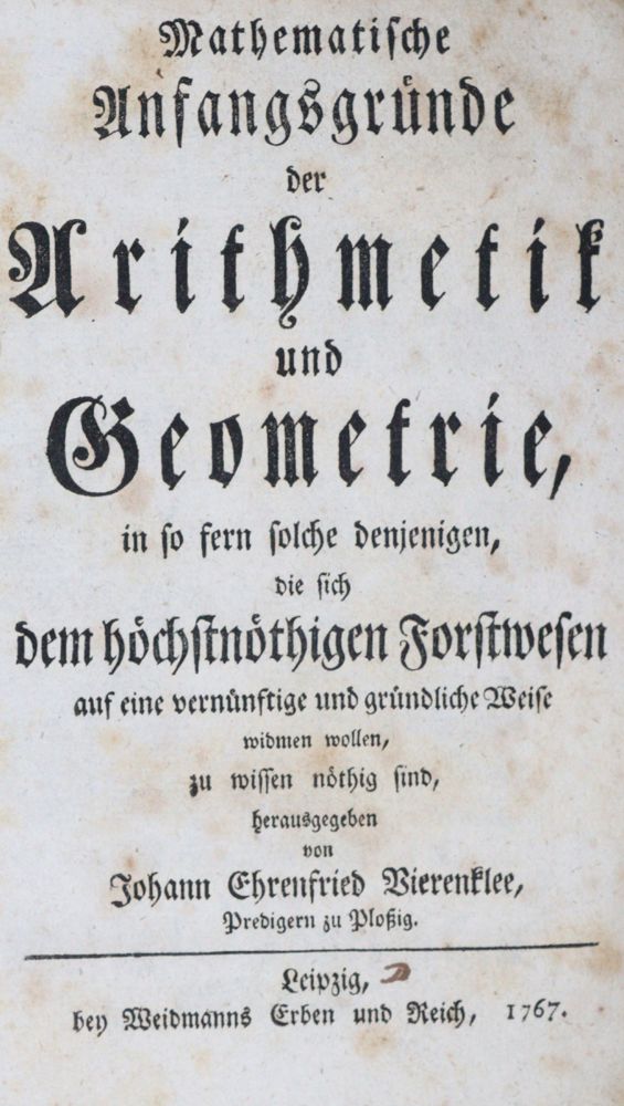 Große Abbildung Nr.1: 120-1135 Vierenklee,J.E. (Hrsg.).: (Verschiedene Gebiete - Varia, Mathematik)