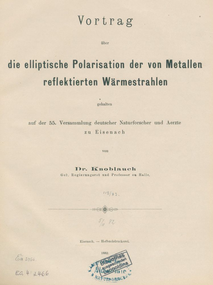 Große Abbildung Nr.1: 120-1146 Knoblauch,H.: (Verschiedene Gebiete - Varia, Physik)