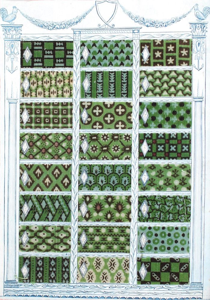 Große Abbildung Nr.3: 120-1161 Stoffmuster (französisch).: (Verschiedene Gebiete - Varia, Textil)