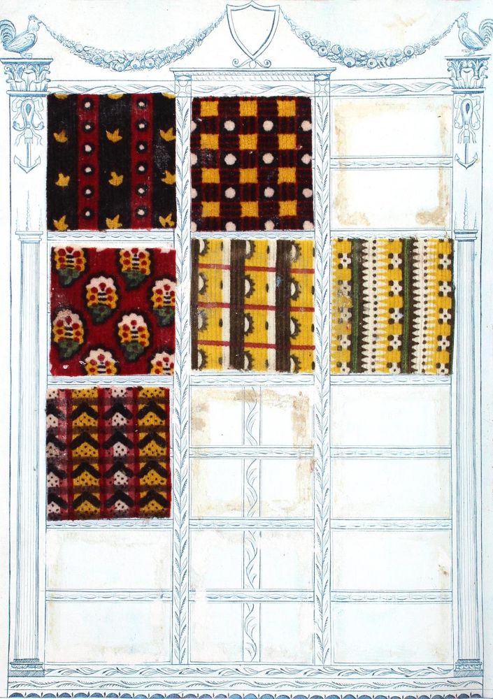 Große Abbildung Nr.6: 120-1161 Stoffmuster (französisch).: (Verschiedene Gebiete - Varia, Textil)