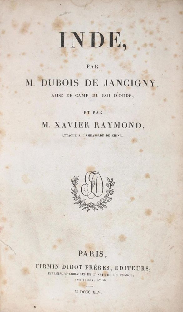 Große Abbildung Nr.1: 120-1184 Dubois de Jacigny, (A. D. B.) u. Xavier Raymond.: (Asien)